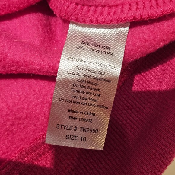 Btween Girls Size 10 Jogger Set Pink 2-Piece Fleece Rhinestones Sweat Set - Picture 12 of 13